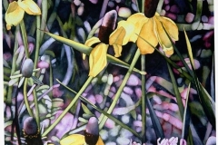 Along the Meewasin Trail. Watercolour on paper, 30" x 22". Private Collection
