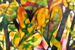 Shades of Fall - 1. Watercolour on Aquabord, 6" x 6". Private Collection