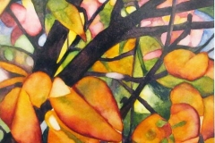 Shades of Fall - 2. Watercolour on Aquabord, 6" x 6",  2017. Private Collection