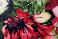 Garden Notes: October #2. Watercolour on aquaboard, 6 x 6″