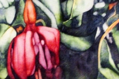 Garden Notes: October #3. Watercolour on aquaboard, 6 x 6″